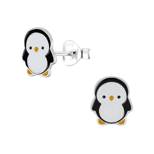 Sterling Silver Penguin Stud Earrings