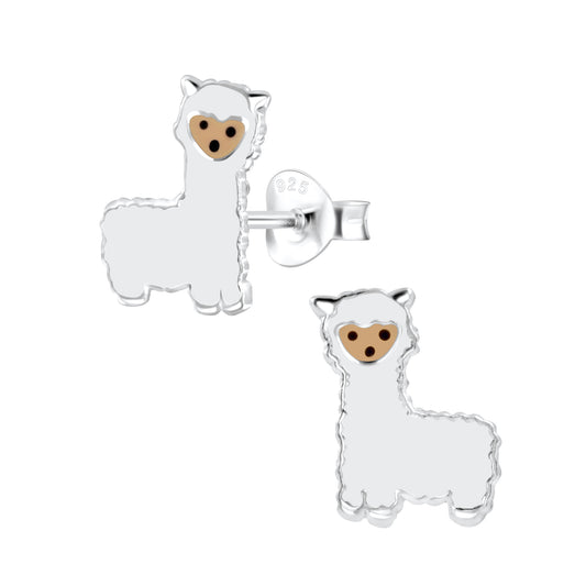 Sterling Silver Alpaca Stud Earrings