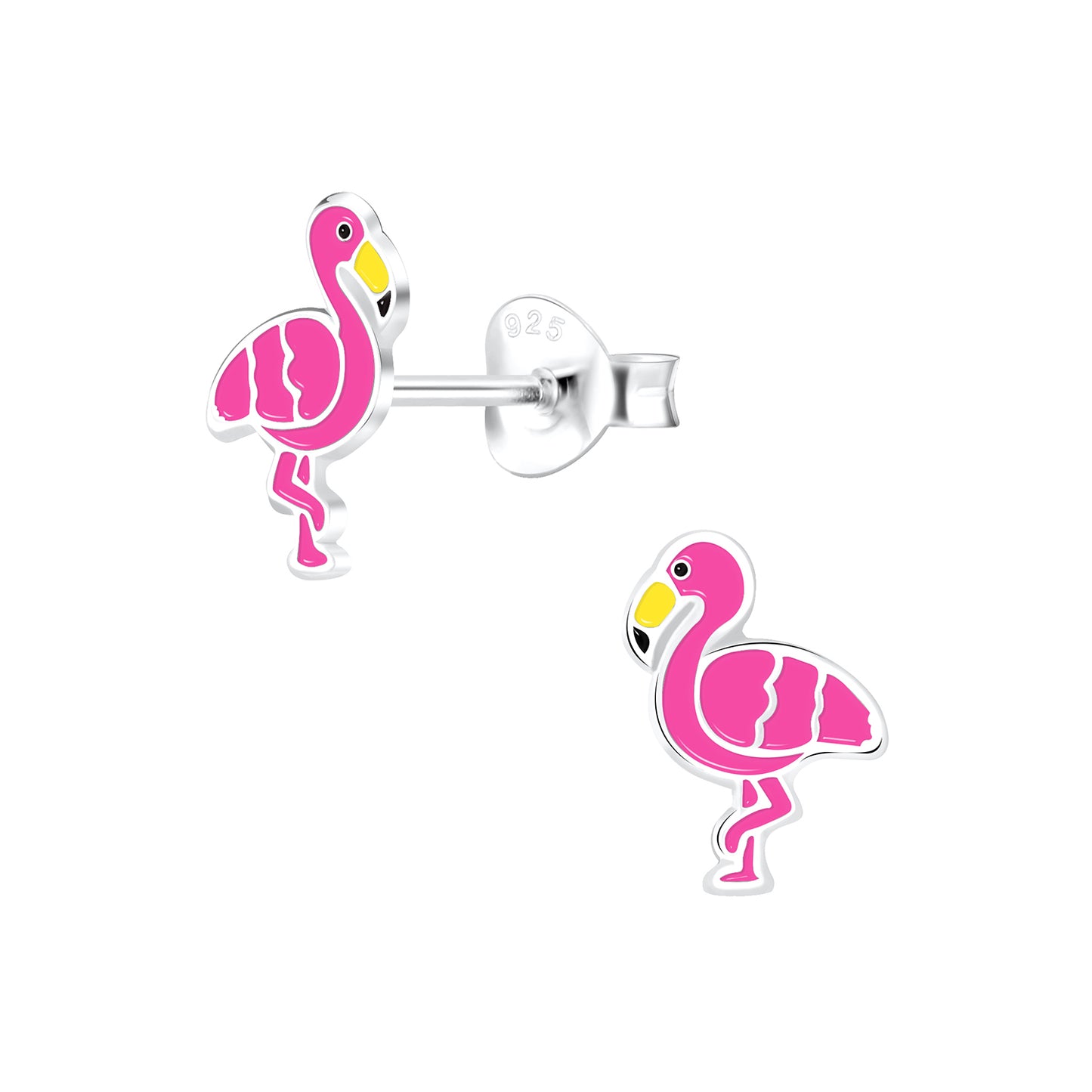 Sterling Silver Flamingo Stud Earrings