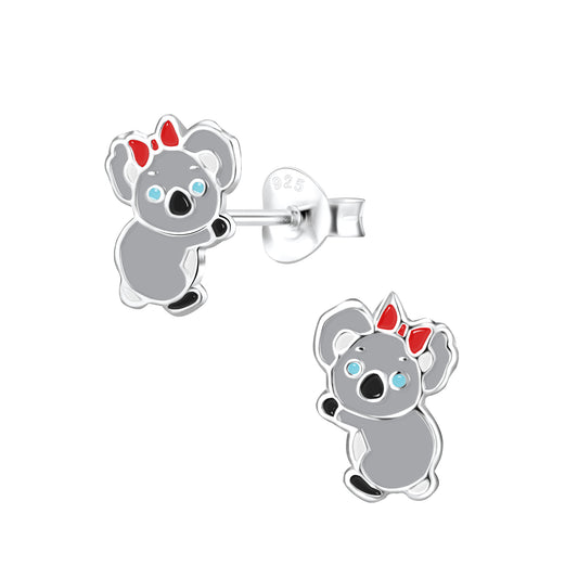 Sterling Silver Koala Bear Stud Earrings