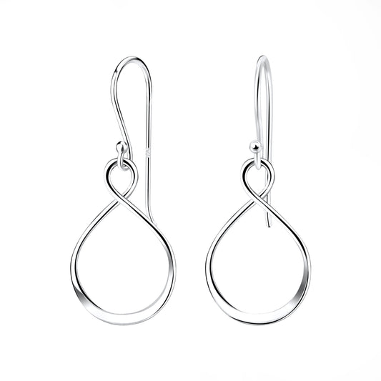 Sterling Silver Infinity Hook Back Earrings