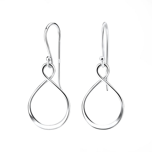 Sterling Silver Infinity Hook Back Earrings