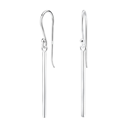 Sterling Silver Bar Hook Back Earrings