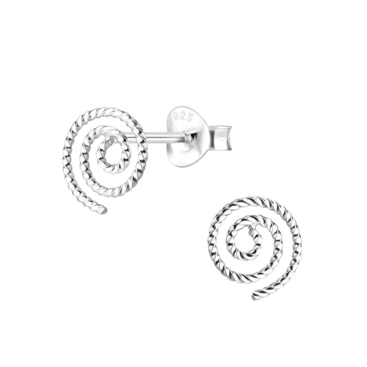 Sterling Silver Swirl Stud Earrings