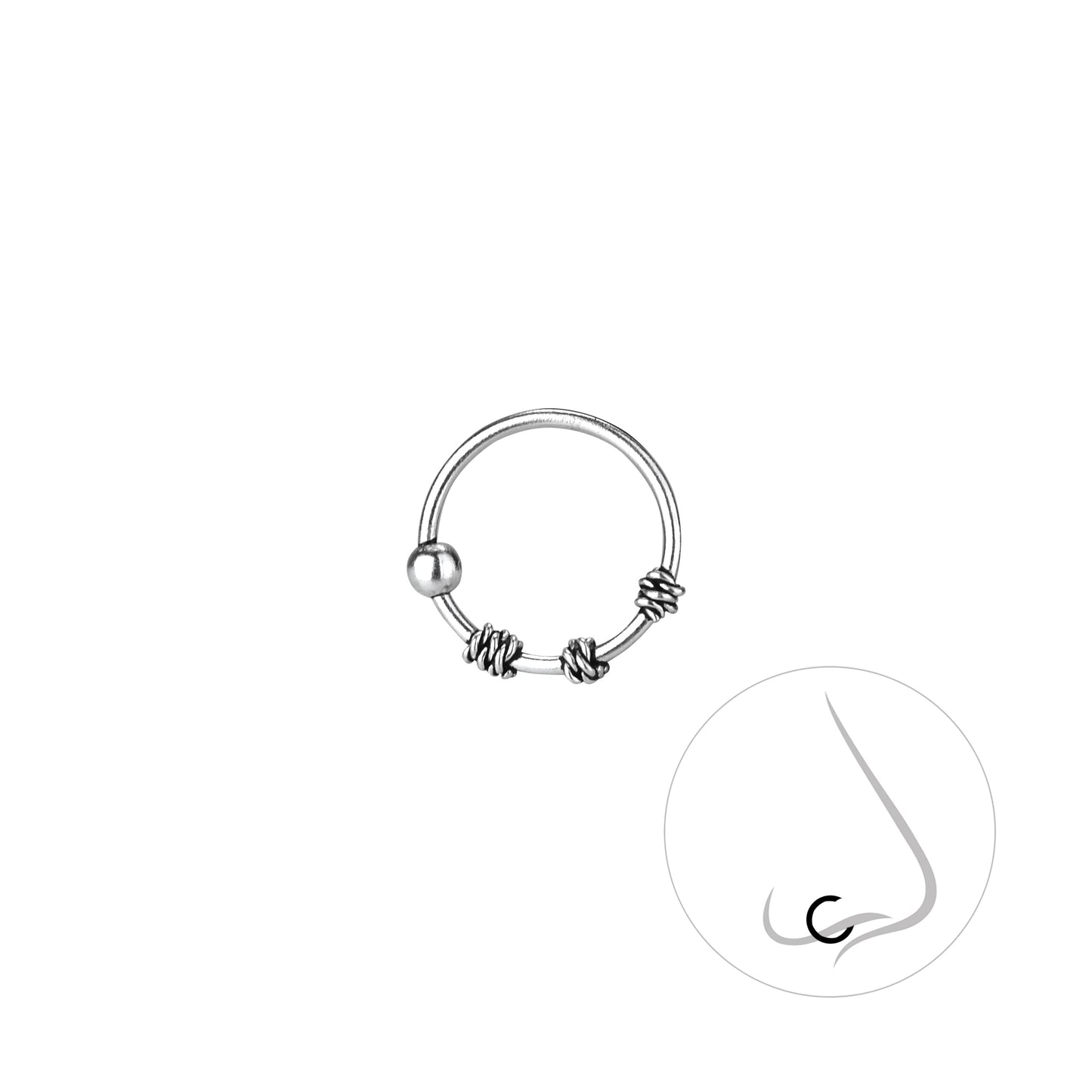 Sterling Silver 9mm Nose Ring