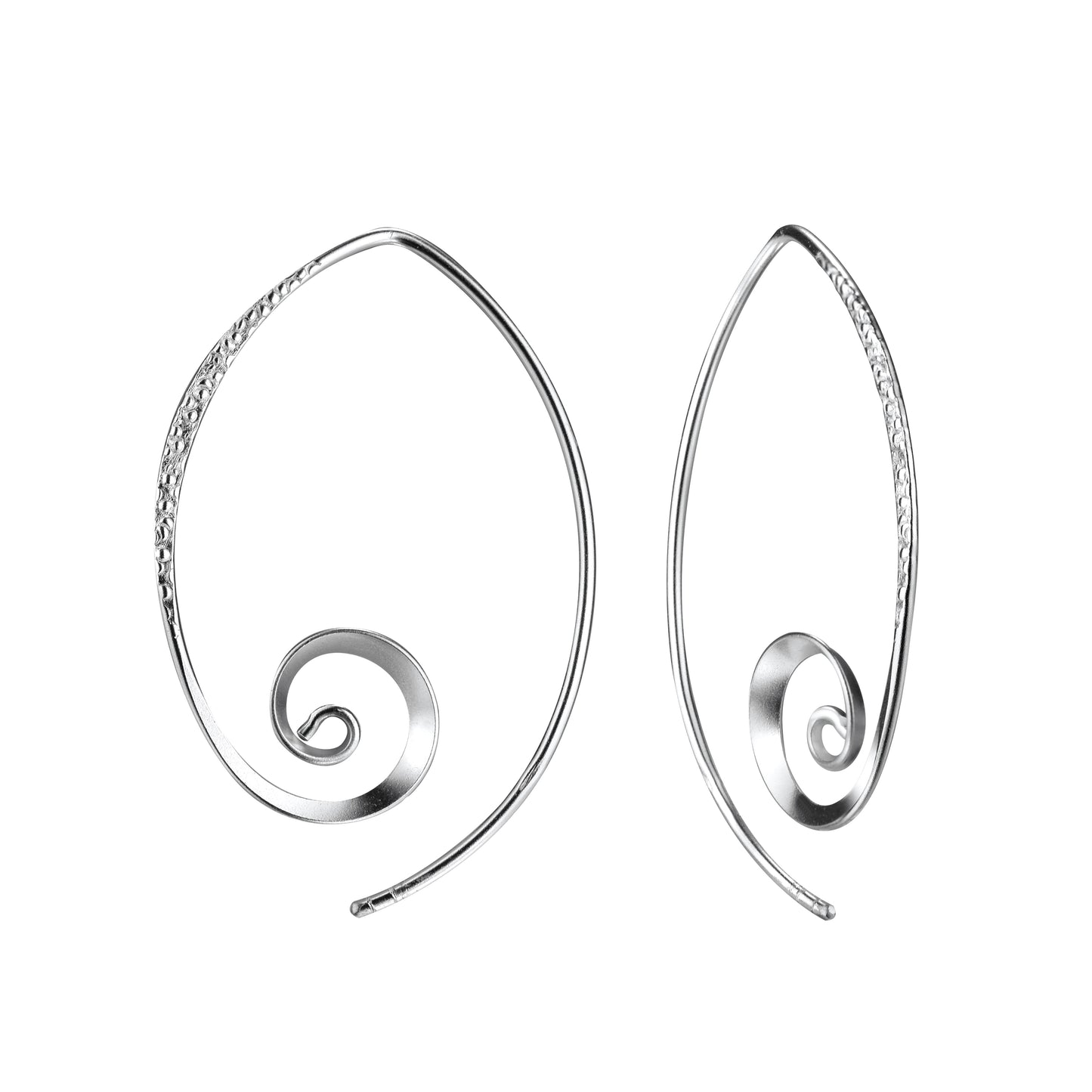 Sterling Silver Spiral Hoop Earrings