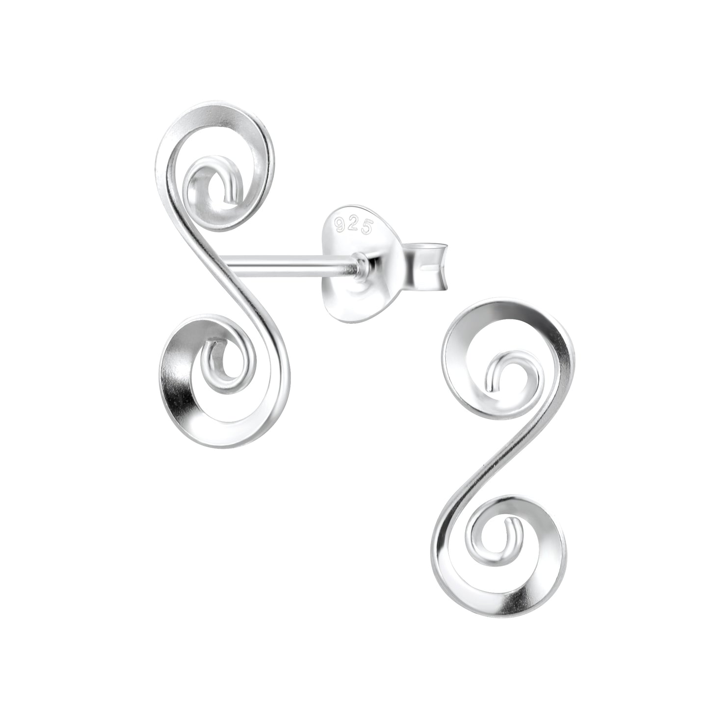 Sterling Silver Spiral Stud Earrings