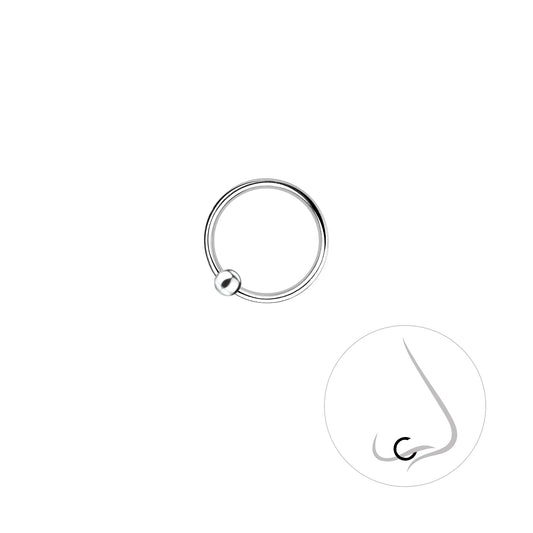 Sterling Silver 9mm Ball Closure Ring