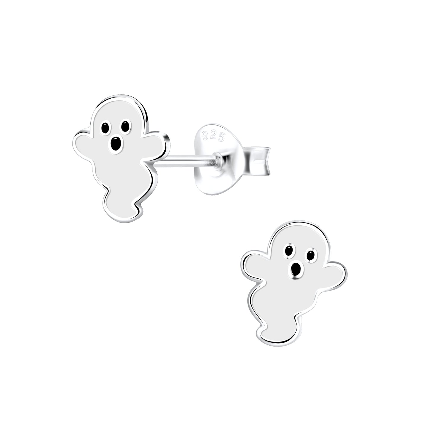 Sterling Silver Ghost Stud Earrings