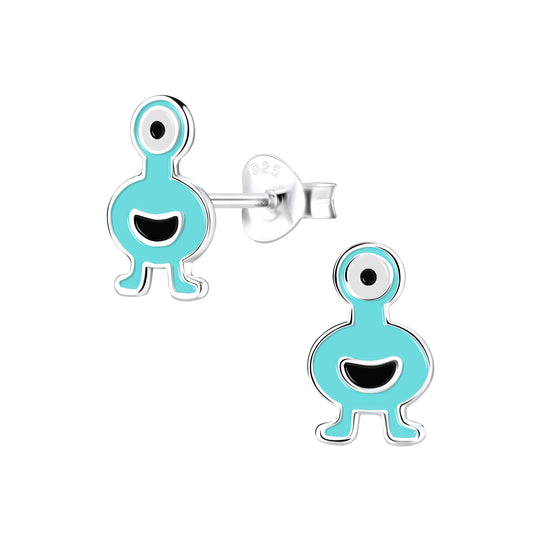 Sterling Silver Monster Stud Earrings