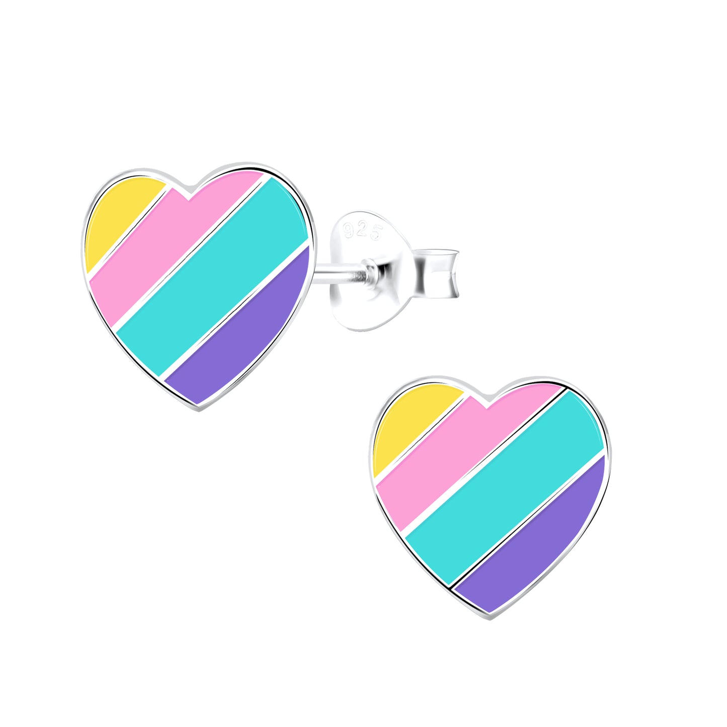 Sterling Silver Heart Stud Earrings