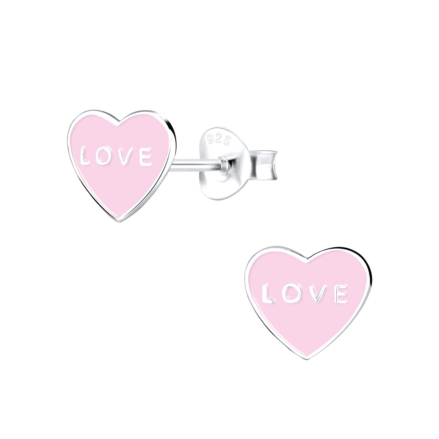 Sterling Silver Heart Stud Earrings