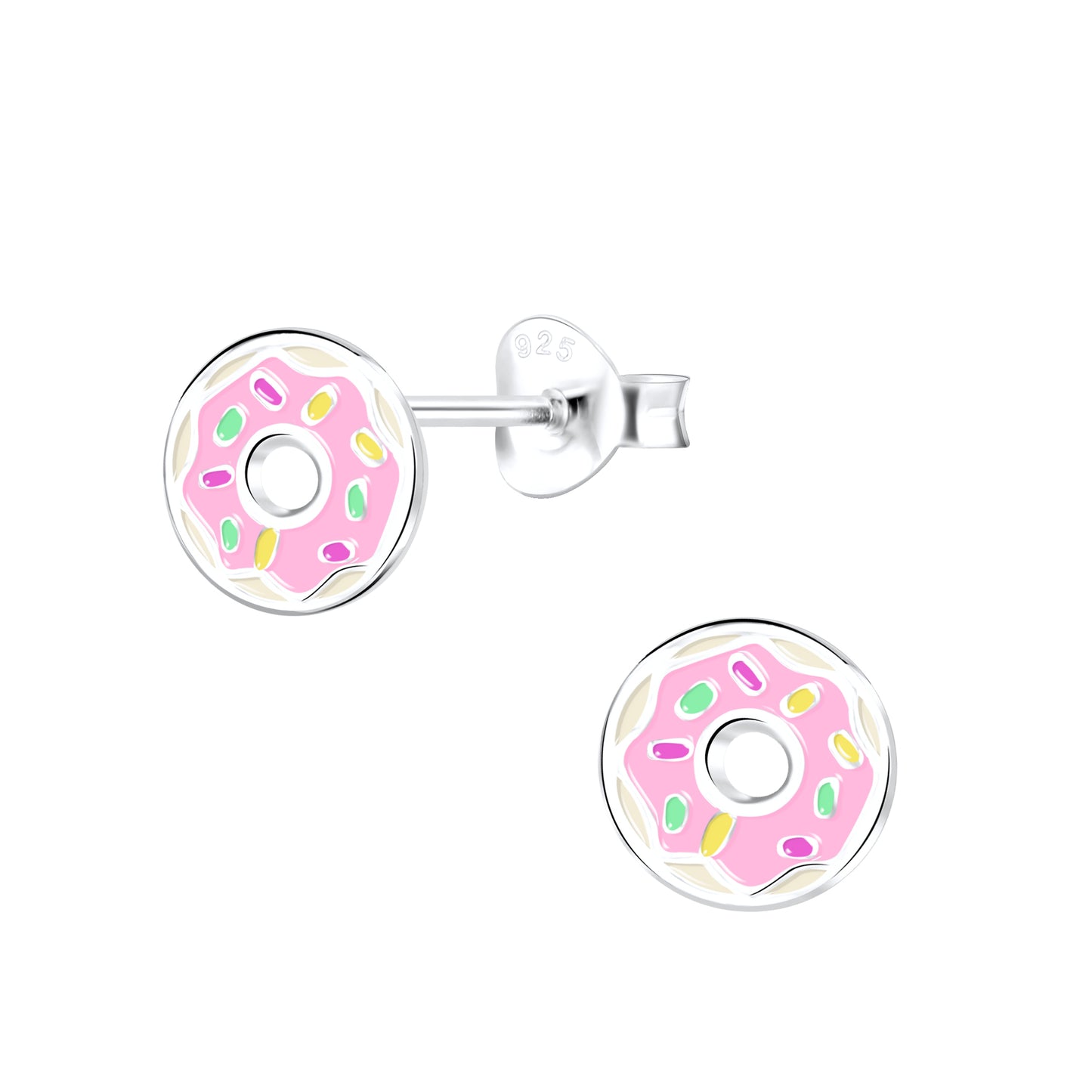 Sterling Silver Donut Stud Earrings