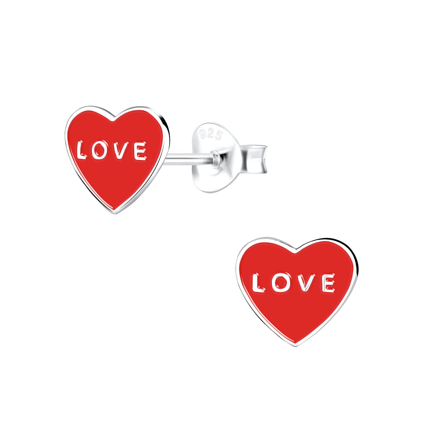 Sterling Silver Heart Stud Earrings