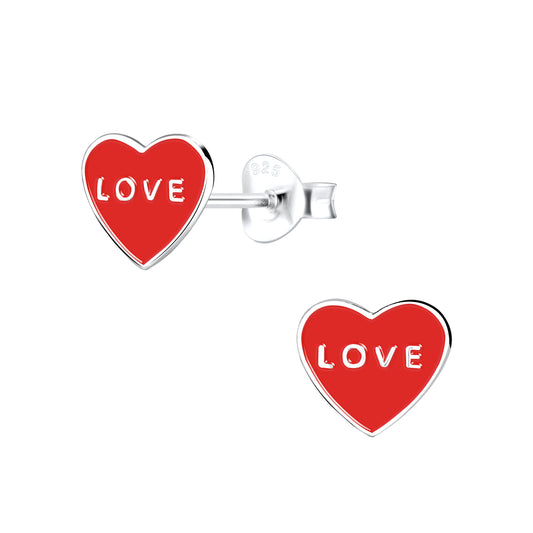 Sterling Silver Heart Stud Earrings