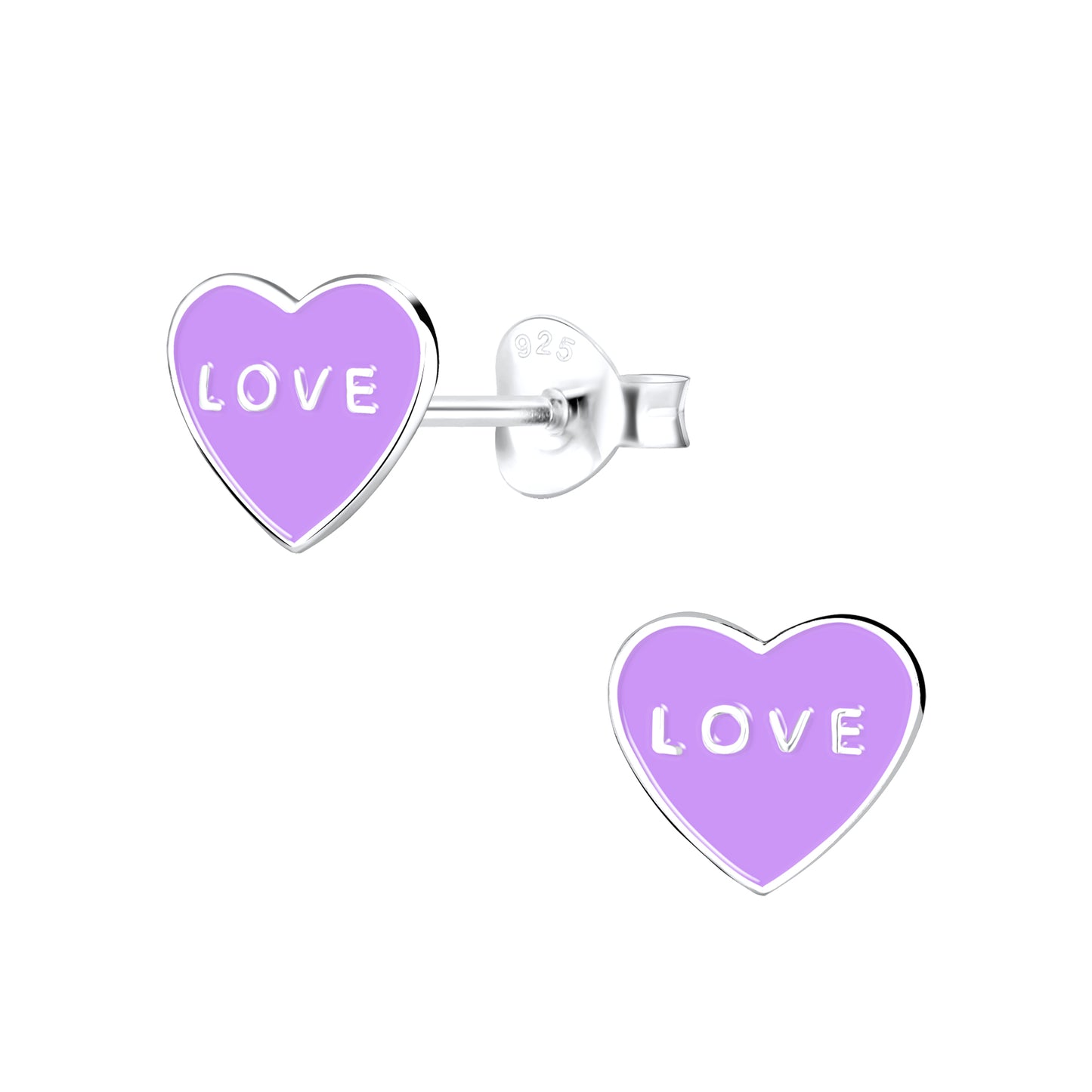 Sterling Silver Heart Stud Earrings