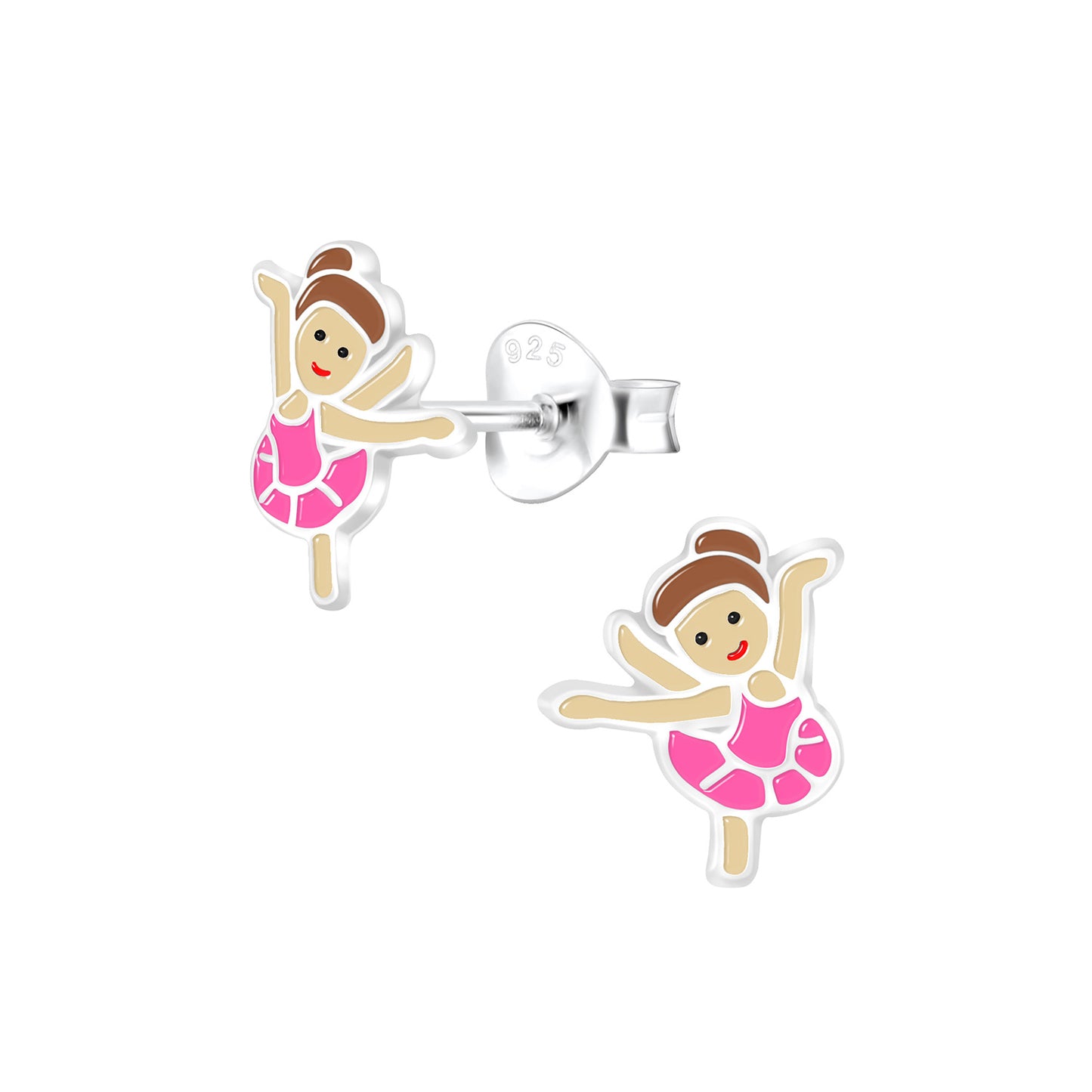 Sterling Silver Ballerina Stud Earrings