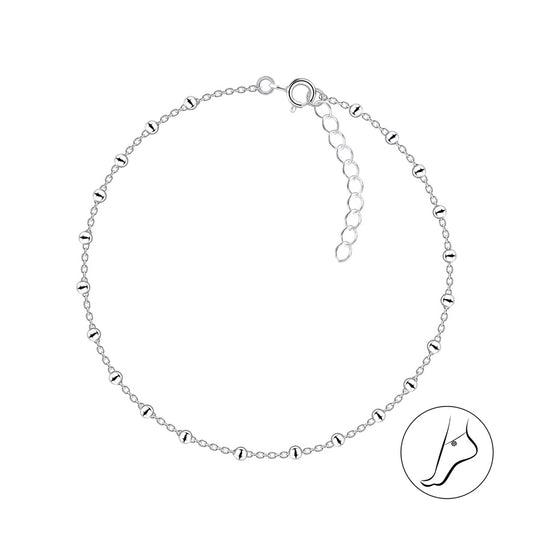 Sterling Silver 26cm Satellite Anklet with Extension