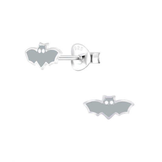 Sterling Silver Bat Stud Earrings