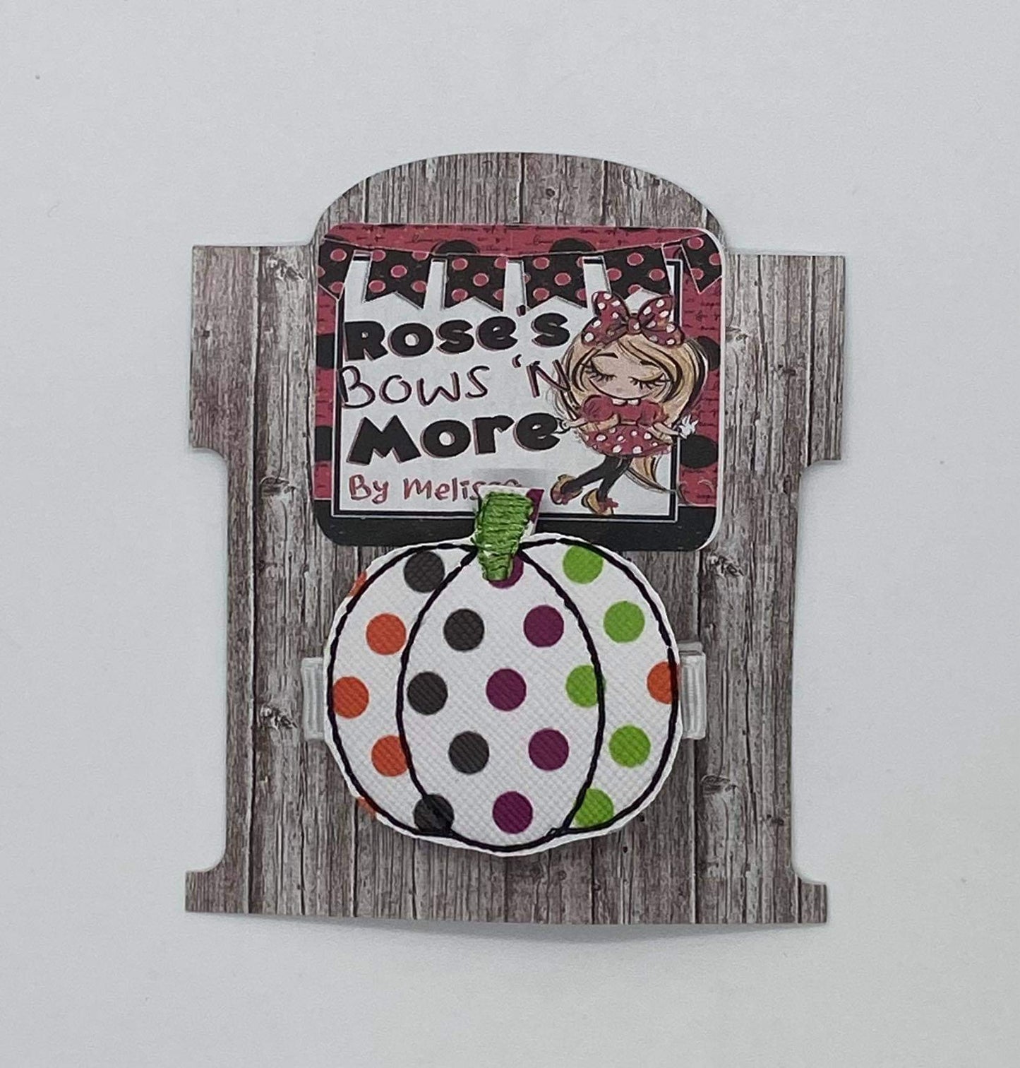 Polka dot pumpkin tiny topper